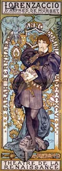 Póster para Lorenzaccio de Alfred de Musset, con Sarah Bernhardt, París, 1896