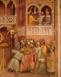 San Jorge sometido a tortura en la rueda