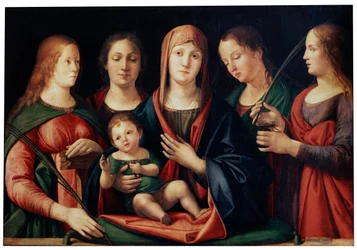 Madonna y Niño con María Magdalena, Santa Catalina y dos Santos, 1504