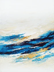 Olas del océano azul y dorado