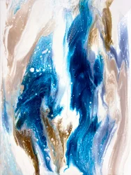 Fluido Dinámico Azul y Dorado