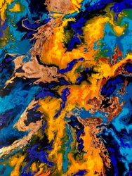 Arte fluido dinámico en dorado