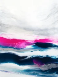 Olas dinámicas en rosa y azul