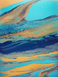 Oro y azul fluidos