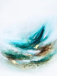 Azul verdoso fluido dorado