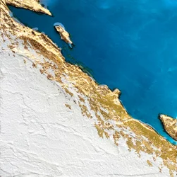 Mapa en relieve de la Costa Dorada