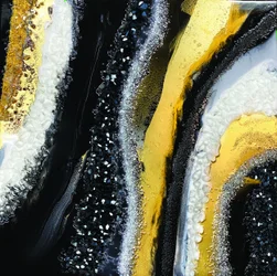 Brillo negro y dorado de lujo
