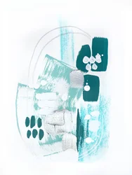 Abstracción moderna en verde azulado