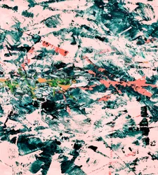 Trazos abstractos en rosa y verde azulado