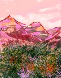 Montañas de un rosa intenso