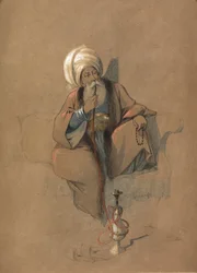 Un fumador de Huqqa