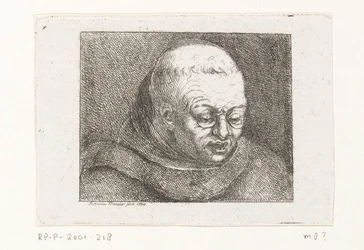 Busto de monje con gafas