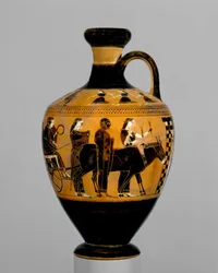 Lekythos de terracota, c.550-530 a.C.