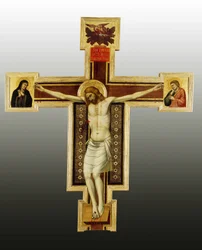 Crucifixión, siglo XIV. Pintura del taller de Giotto (1266-1337). San Felice in Piazza, Florencia