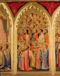Coronación de la Virgen Políptico (panel derecho medio)