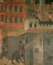 Casas y jinetes (pintura mural)
