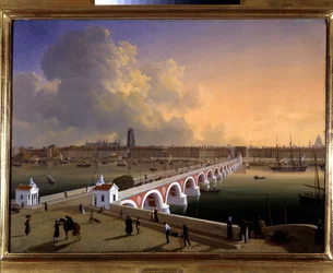 El puerto y la ciudad de Burdeos por Louis Garneray, c. 1820