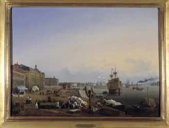 Burdeos, los muelles de la aduana por Louis Garneray, circa 1820