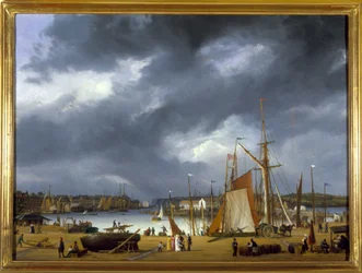 El puerto de Dieppe por Louis Garneray, circa 1820