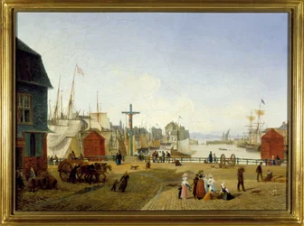 El puerto de Honfleur, por Louis Garneray, circa 1820