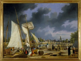 El puerto de Caen, por Louis Garneray, circa 1820