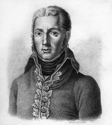 Jean Victor (Jean-Victor) Moreau (1763-1813), general francés. en Retratos de los generales franceses tras las victorias y conquistas de los franceses. Grabado por Ambroise Tardieu en 1818. Colección Stella.