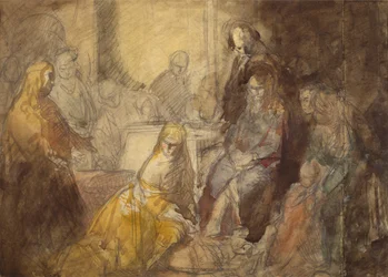 María Magdalena ungiendo los pies de Cristo