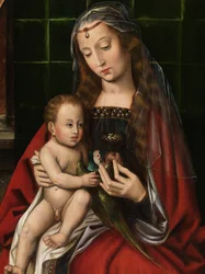 Detalle de Madonna (óleo sobre tabla)