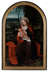 El descanso en la huida a Egipto (óleo sobre tabla)