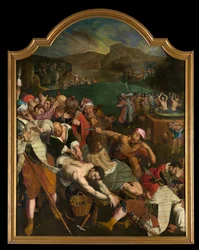 Martirio de los santos Crispín y Crispiniano (óleo sobre tabla)