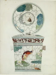 Diseño para un Plato Cubierto en el Servicio au Filet Fish Net Ware..., 1875-85
