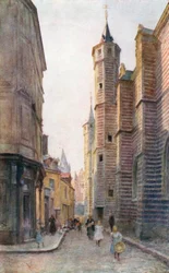 La Vieille Boucherie, Amberes (litografía en color)