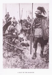 Una parada al borde del camino, ilustración de El Soldado Romano, 1928