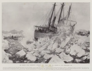 La expedición polar del Dr. Nansen, liberando el Fram de la presión del hielo circundante