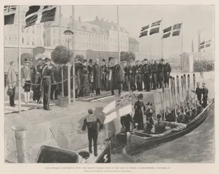 El tour continental del Rey Eduardo, Su Majestad despidiéndose del Rey de Suecia en Helsingborg, 20 de septiembre