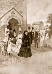 La vida de la Reina Victoria en Osborne: Su Majestad en la Iglesia de Whippingham, de 