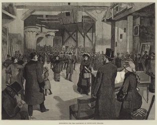 Ensayando para la pantomima en el Teatro Drury-Lane