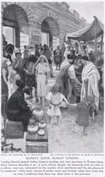 Escena de mercado romana, Londres, ilustración de «Hutchinson