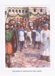 La entrada de Constantino en Londres, ilustración de El Soldado Romano, 1928