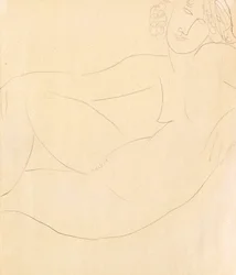 Mujer desnuda apoyada, 1918