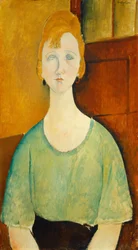 Niña con blusa verde