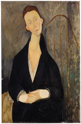 Lunia Czechowska (con vestido negro)