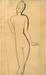 Joven muchacha desnuda - Cariátide