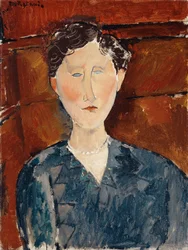 Retrato de una mujer con blusa azul, c.1916