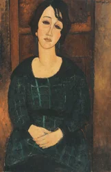 Mujer con Vestido de Cuadros, 1916