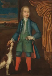 Niño con abrigo azul