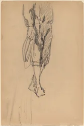 Boceto parcial de un niño con pantalones cortos