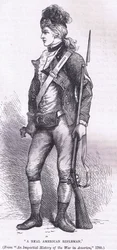Un verdadero fusilero americano, ilustración de la Historia de los Estados Unidos de Cassell publicada por Cassell, Petter & Galpin, c.1900