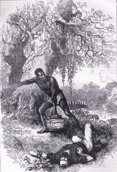 Un incidente en la defensa de "Ninety Six", ilustración de la Historia de los Estados Unidos de Cassell publicada por Cassell, Petter & Galpin, c.1900 (litografía)