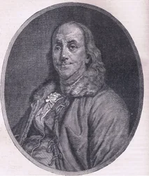 Benjamin Franklin, ilustración de la Historia de los Estados Unidos de Cassell
